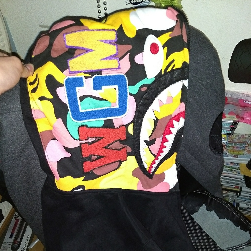 Bape Shark Zip Hoodie Rainbow Camo Size M